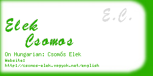 elek csomos business card